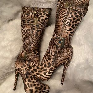 Clubwear Animal Print Heel Boot
